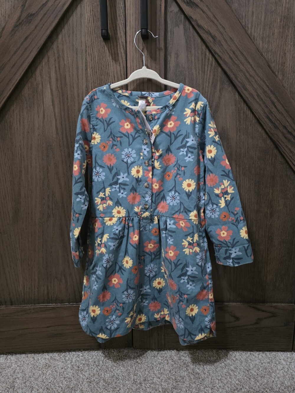 NWT Tea Collection Corduroy Teal Floral Dress